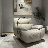 Canapé-lit inclinable multifonctionnel moderne en cuir véritable avec support pour téléphone pour salon, chambre à coucher, appartement