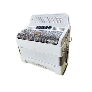 Accordéon diatonique OEM Golden Cup 34 boutons 12/5 registres Corps blanc brillant Argenté JB3412D Offre 34 boutons - Product Image 1