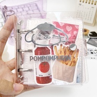 Mini classeur mignon 3 trous 3 anneaux pochettes Photo transparentes Collection de cartes paillettes Pvc couverture Album feuille lâche carnet