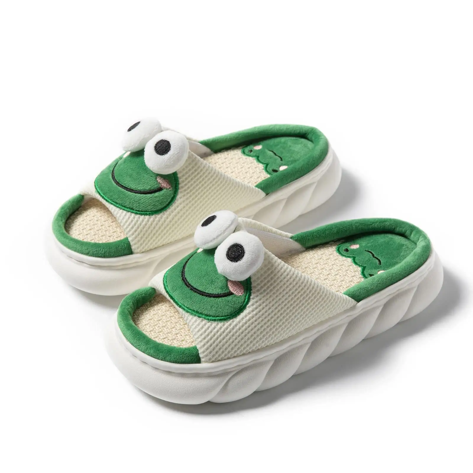 Frog Slippers Women Slippers for Cartoon dolls Kawaii House lightweight Open Toe Slip On Shoes Women's Footwear