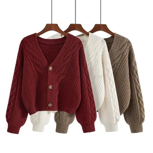 Cardigan Casual da Donna in Lana, Quantità Minima d'Ordine Bassa, Maglione Versatile, Lavorazione a <span class=keywords><strong>Maglia</strong></span> Artigianale, <span class=keywords><strong>Maglia</strong></span> Spessa - Product Image 4