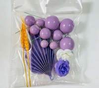 Gemischte Farbige Kuchendekorations-Kugeln Set mit Weizen-, Palmblatt- & Blumen-Topper für Geburtstag Hochzeit