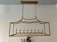 Yihao personnalisé moderne luxe suspension intérieur lustre rectangulaire hauteur réglable Vintage plafonnier E12 personnalisé moderne