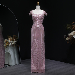 Vestido de Noche Sharon Said SS712 Plata Recto Lujoso Rosa Árabe Saudí para Mujeres Bodas Elegantes Fiestas Formales al Por Mayor - Product Image 3