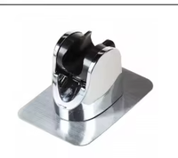Support de Douche Moderne Auto-Adhésif en ABS Argenté pour Appartement, Support de Douchette à Main Réglable, Base de Fixation pour Lance de Pulvérisation, Rail Coulissant
