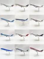 Modèle d'avion B747 en métal moulé sous pression à l'échelle 1:200, 20 cm, avec roues, pour bricolage, cadeaux fantaisie, prix de gros