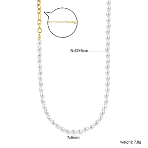 Nuevo Collar de Moda en Acero Inoxidable, Resistente al Agua, Chapado en Oro de 18K PVD, con Cuentas y Perlas para Mujer - Product Image 2