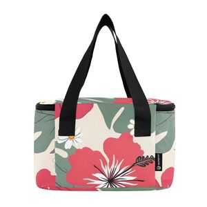 Sac isotherme portable à imprimé floral personnalisé, grand sac isotherme pour le déjeuner, sac à lunch thermique pour les aliments, pique-nique, activité de plein air - Product Image 2