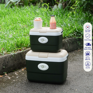 กล่องเก็บความเย็นแบบพกพาดีไซน์ทันสมัย ขนาด 9 ลิตร + 21 ลิตร พร้อมที่วางแก้ว ดีไซน์ทรงบังเกอร์ ใช้ได้ทั้งในร่มและกลางแจ้ง ผลิตในเวียดนาม รับผลิตแบบ OEM/ODM - Product Image 4
