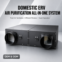 Ventilateur de ventilation à récupération de chaleur ERV pour toute la maison, à conduits dissimulés, bidirectionnel, pour installation dans une maison neuve