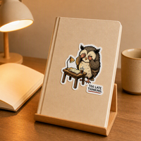 Autocollants en vinyle personnalisés, imperméables, adhésifs, animaux, mignons, dessins animés, kawaii, pour bouteille d'eau, ordinateur portable, journal
