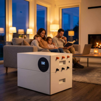 Batterie de stockage d'énergie domestique JuHeng 48V 185Ah LiFePO4 IP65 étanche, conception empilable, Bluetooth, BMS intelligent, réseau hybride