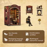 CuteBee DIY Book Nook Oliver's New York Journal BJAA206 Maison miniature 3D en bois, kit de puzzle artisanal avec éclairage LED