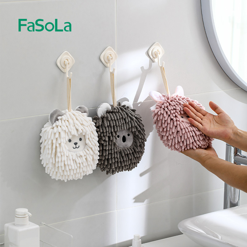 Абсорбирующее полотенце FaSoLa, Хорошо Впитывающее быстросохнущее полотенце с мячиком для рук, для кухни, ванной комнаты, утолщенное, для уборки