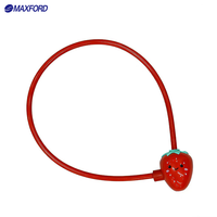 MAXFORD Verrou de vélo pour enfants en forme de fruit mignon, verrou de sécurité pour vélo avec revêtement anti-rayures en PVC, verrou de vélo en forme de fraise avec clés