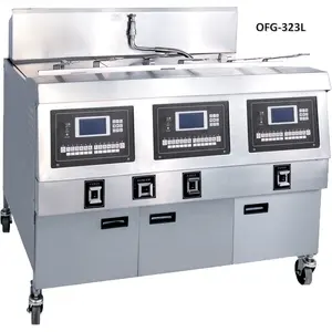 Commercial Gas Fryers CNIX Brand Hot Sale OFG Series 75L 3 Tanks 6 Baskets Gas Automatic Commercial Chicken Machine Cooker Deep Fryer