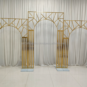 ฉากแต่งงาน LEDA ตกแต่งงานอีเว้นท์ โครงเหล็กสแตนเลสสีทองแบบถอดประกอบได้ ดีไซน์ทันสมัย สวยงาม พร้อมฉากหลังโค้ง - Product Image 4