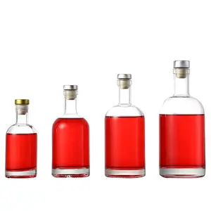 Direct Wholesale 750ml and 500ml Vodka Bottles with Cork Empty for Whisky Wine Tequila Other Liquids