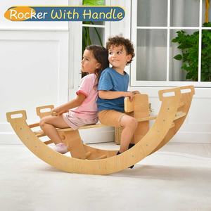 Arc d'escalade en <span class=keywords><strong>bois</strong></span> 2-en-1 et cheval à bascule pour tout-petits-terrains <span class=keywords><strong>de</strong></span> <span class=keywords><strong>jeux</strong></span> pour enfants-Chaise à bascule - Product Image 3