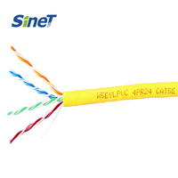 Cable de Red SINET de 305m, 24AWG, Cobre Sólido CCA, Cat5/Cat5e, UTP, Revestimiento de PVC, 150/350MHz, para Telecomunicaciones y Vigilancia, Certificado CE