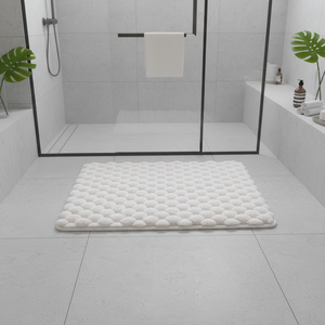 बुने मेमोरी फोम सोखने वाले त्वरित-शुष्क आधुनिक सरल ठोस रंग बाथरूम चटाई के लिए समर्थन के साथ - Product Image 6