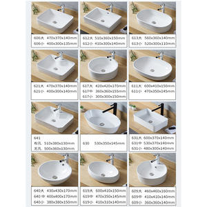 Petit lavabo rectangulaire en céramique pour salle de bain de style campagnard, lavabo de comptoir, lavabo simple pour balcon et usage domestique - Product Image 2