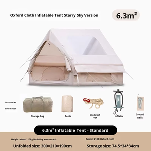 <span class=keywords><strong>Tente</strong></span> gonflable familiale de luxe 6,3 m² légère et portable en tissu Oxford, imperméable 3000+, <span class=keywords><strong>pour</strong></span> trois saisons, 3-4 personnes, <span class=keywords><strong>pour</strong></span> l'extérieur - Product Image 6