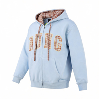Vente en gros de sweats à capuche en molleton français doublé à carreaux pour hommes, coupe oversize, OEM ODM, personnalisables, Tech Pack, streetwear
