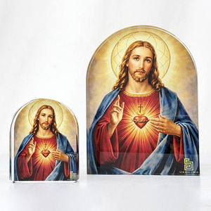 Prensapapeles de Cristal Personalizado con Forma de Arco del Sagrado Corazón de Jesús y del Inmaculado Corazón de María - Product Image 5