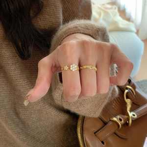 Bague en argent pur S925 à cinq rangées de fleurs, bague à fleurs incrustée de diamants, romantique et exquise, luxe léger 18K, accessoire de mode polyvalent - Product Image 5