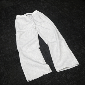 Men's Wide Leg Sweatpants Elastic Waist Casual Gray Autumn Style Pants 100% Cotton Breathable Fabric - Product Image 3