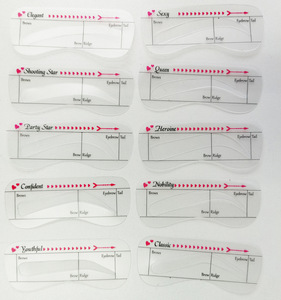 Juego de herramientas profesionales para cejas con forma de cejas de belleza al por mayor barata, 10 pares de plantillas para cejas, pegatina para cejas, Tarjeta para tordo - Product Image 4