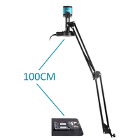 4K HD Video Digital Microscope 48mp Camera 150X Lens with LED Light Flip Foldable Holder for Repair Soldering