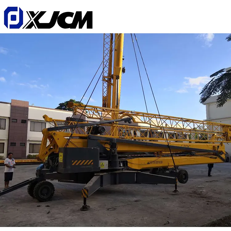 XJCM auto erettente pieghevole Mini gru a torre fornito giallo cina gru a torre Mobile prezzo 25m