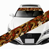 Autocollant de pare-brise de luxe Dragon Chinois, motif mythologique doré, en vinyle auto-adhésif, pour bande solaire, imperméable et résistant aux UV pour voiture