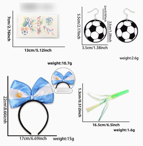 Ensemble de décoration pour supporters de football Argentine 2026 – Kit de cheering pour hommes et femmes avec bandeau et boucles d'oreilles nationales - Product Image 1
