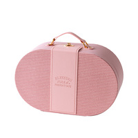 Vente en gros personnalisée Boîte cadeau de luxe en PU Boîte cadeau de mode Boîte cadeau d'anniversaire mariage avec poignée