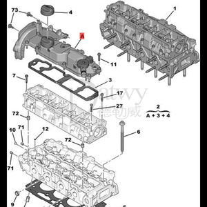 OE 0248S0 0248.S0 0248 S0 9688939180 <span class=keywords><strong>Peugeot</strong></span> 3008 301 308 5008 508 1.4 1.6 coperchio valvola Ciitroen (versione europea) (marca Datwy) - Product Image 6