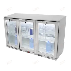 Réfrigérateur de bar à jus à double porte en verre et à triple porte sans gel réfrigérateur de boissons sous le comptoir personnalisé pour l'affichage de la bière