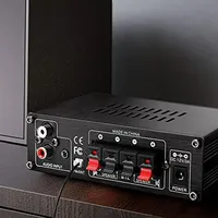 AirAux AS-22 Mini Hi-Fi Dijital 900W Kablosuz 2.0 Kanal Güç Amplifikatörü Araba Ev Ses Sistemi Subwoofer Hoparlörler FM AUX MP3