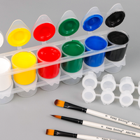Keep Smiling Mini Art Pots de peinture vides en plastique, bande de 6 compartiments, pour acrylique, aquarelle et stockage de peinture