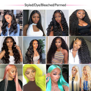 <span class=keywords><strong>GL</strong></span> 13x4 Lace Front Curly Bob Perruques cheveux humains Highlight Color pour les femmes noires Right Side Part Pre Plucked Natural Hairline - Product Image 3