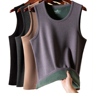 Men's Fleece <b>Vest</b> Plus Size Winter Warm Fleece Lined Inner Wear Sleeveless Thickened <b>Thermal</b> Base Layer Gilet - Product Image 5