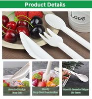 Couverts jetables robustes en bagasse, biodégradables en pulpe de canne à sucre (fourchette, cuillère, couteau), vaisselle écologique pour la restauration, vente en gros