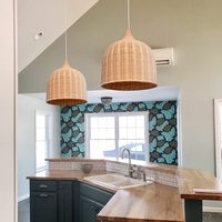 Lampe suspendue en rotin OEM, abat-jour de plafond fait main, lustre suspendu en bambou, décoration d'intérieur, abat-jour en panier tressé