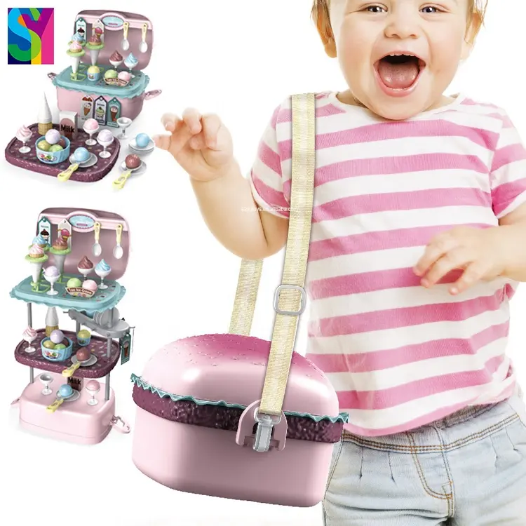 SY Juguetes Plasticos новый комплект для ролевых игр для детей, развивающий портативный набор для мороженого для малышей, Кухонные <span class=keywords><strong>Игрушки</strong></span> для ролевых игр