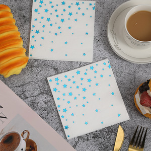 Blue Star Printed Paper Napkins 250mm Disposable For Parties And Gatherings - Product Image 3