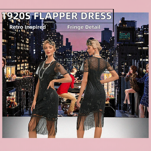 <span class=keywords><strong>Robe</strong></span> Vintage Années <span class=keywords><strong>20</strong></span> Style Art Déco Coupe A-Line, Style Charleston Années <span class=keywords><strong>20</strong></span>, Longue à Franges, Paillettes et Perles, Taille Empire, Écologique, Transparente - Product Image 2