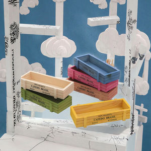 Modern Chrome Plated Pine <b>Wood</b> Decorative Desktop Plant Pots for Indoor Succulent Plant Box Home Decor - Product Image 3