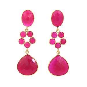 Hot Selling Fashionable Jewelry Natural Pink Fuchsia Drop Beautiful <b>Earring</b> Most Popular Design Long <b>Earring</b> for Women and Girl - Product Image 1